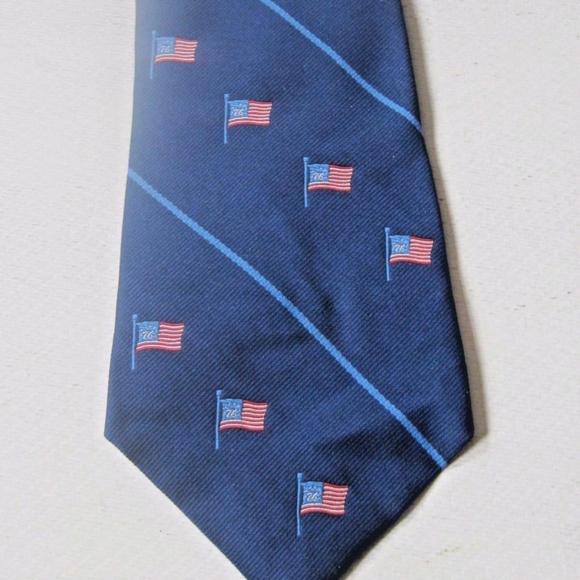 GOLDEN CLASP Mens Tie PRINCE CONSORT American Flag - Picture 1 of 6